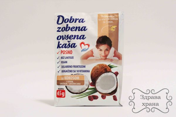Dobra zobena ovsena kaša - kokos grožđe